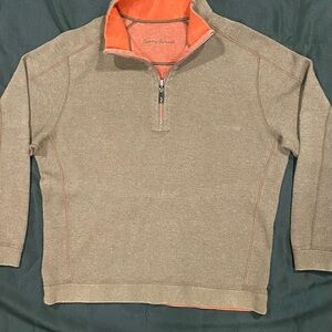 Tommy Bahama Tan Quarter-Zip Sweatshirt